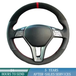 Protector de volante de cuero de ante personalizado para Mercedes Benz W176 W246 Clase A Clase C W204 C117 C218 X218 W212 C207 A207