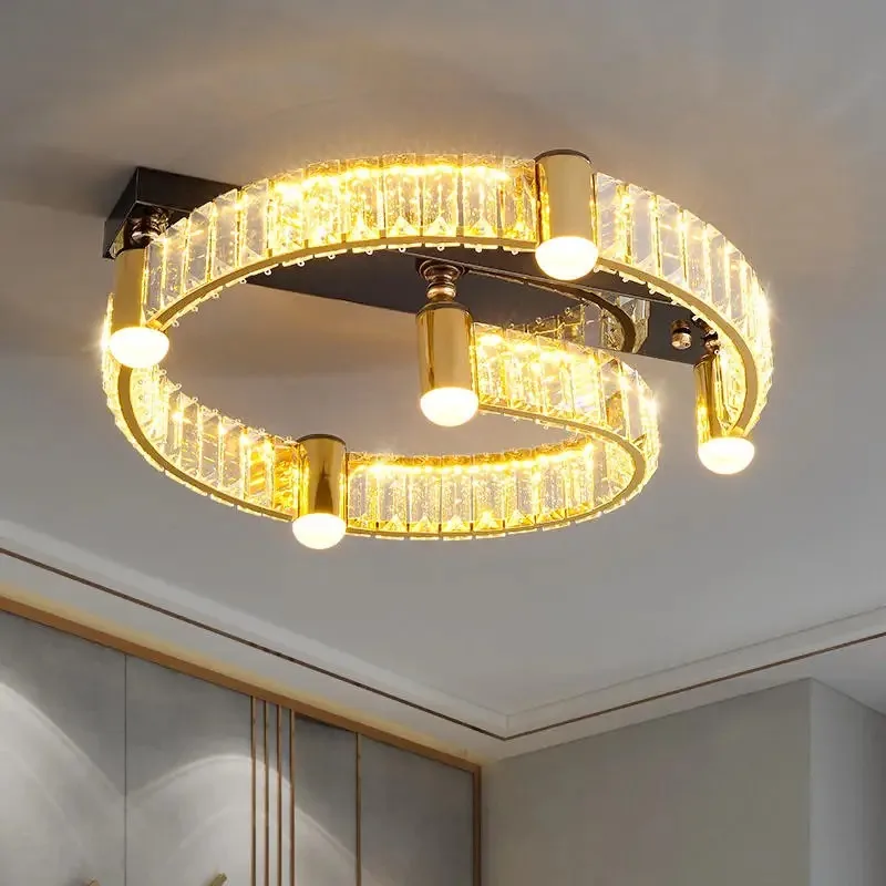 

Plafonnier LED en Clip avec Anneau Rond Lustre de Plafond localité/Noir Luminaire Décoratif d'Nik Idéal pour une Chambre à Co