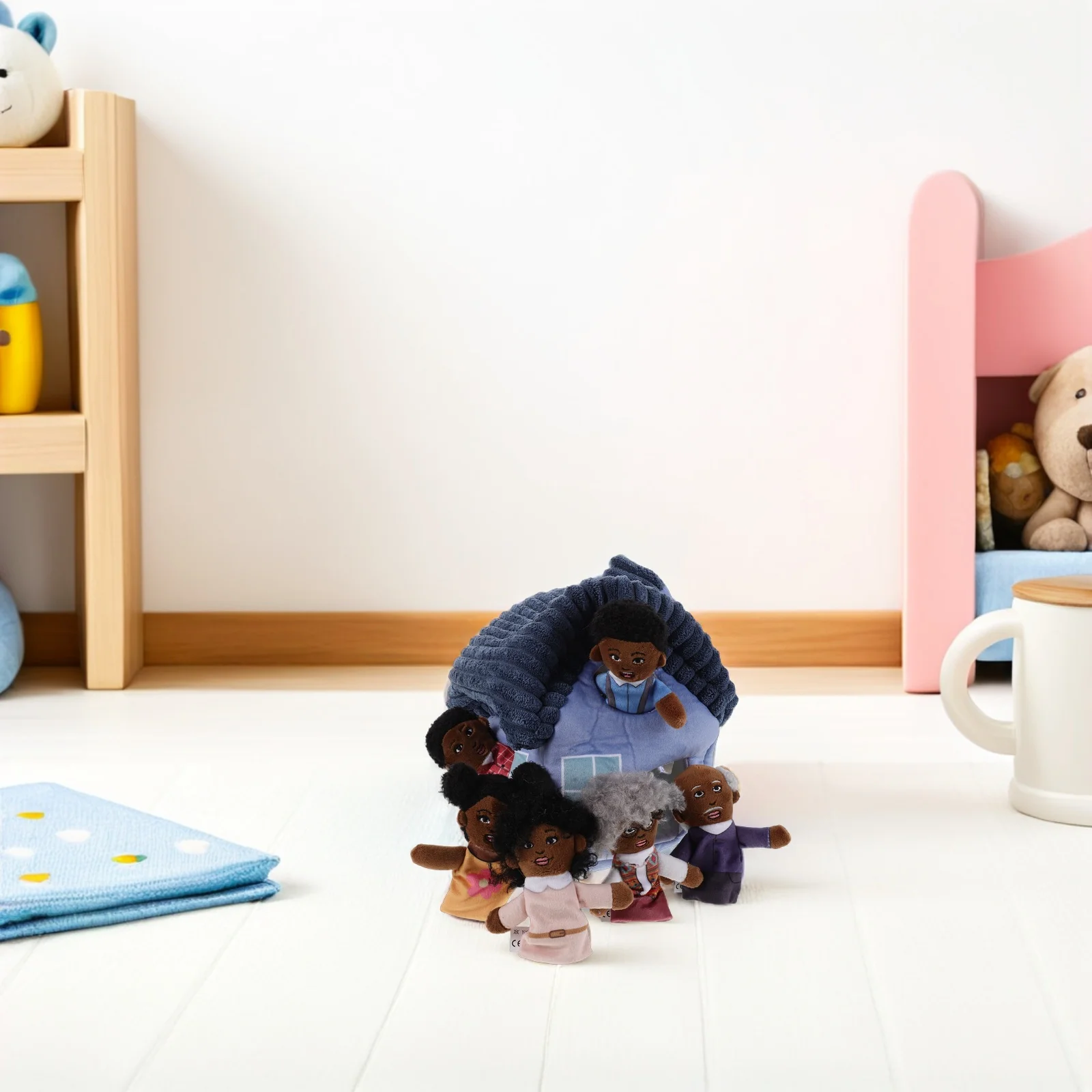 1 مجموعة الكرتون فنجر الدمى الأفريقية الأسرة موضوع مرحلة ما قبل المدرسة تعلم رواية القصص اللعب دمية يد الحرفية مجموعة صغيرة الفصول الدراسية