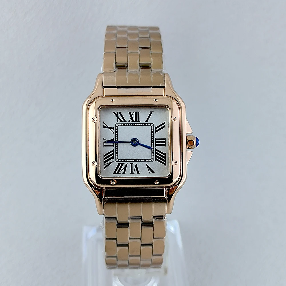 Customized Logo 27mm Ladies' Watch Square Watch Roma Watch Sapphire Glass Case Folding Buckle Fit VJ20 Quartz Movement