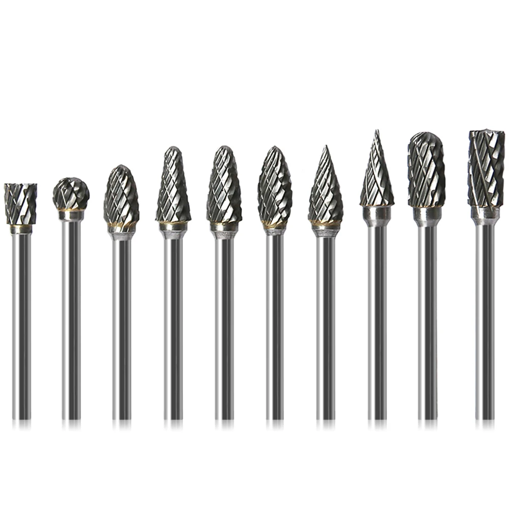 1Pcs 3x6mm Metal DrawingTungsten Carbide Burr Bit CNC Engraving 1/8\