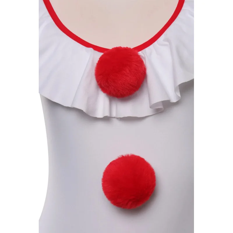 Déguisement de clown effrayant pour femme, film effrayant, jeu de rôle, fantaisie, horreur, cosplay, maillot de bain une pièce sexy, robe de paupières