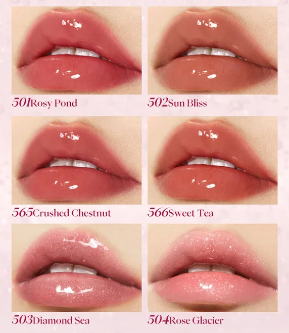 JOOCYEE Rosa Névoa Batom Batom Fosco Branco Oro Espelho Água Luz Lip Glaze