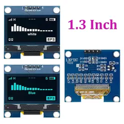 OLEDディスプレイモジュール,白,青,LED,ドライブチップ,LCD,iic,i2C,通信,sh1106,128x64, 1.3インチ