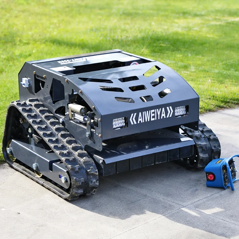 Customized industrial grade tracked remote-controlled lawn mower with four strokes for agriculture, forestry, and orchard develo