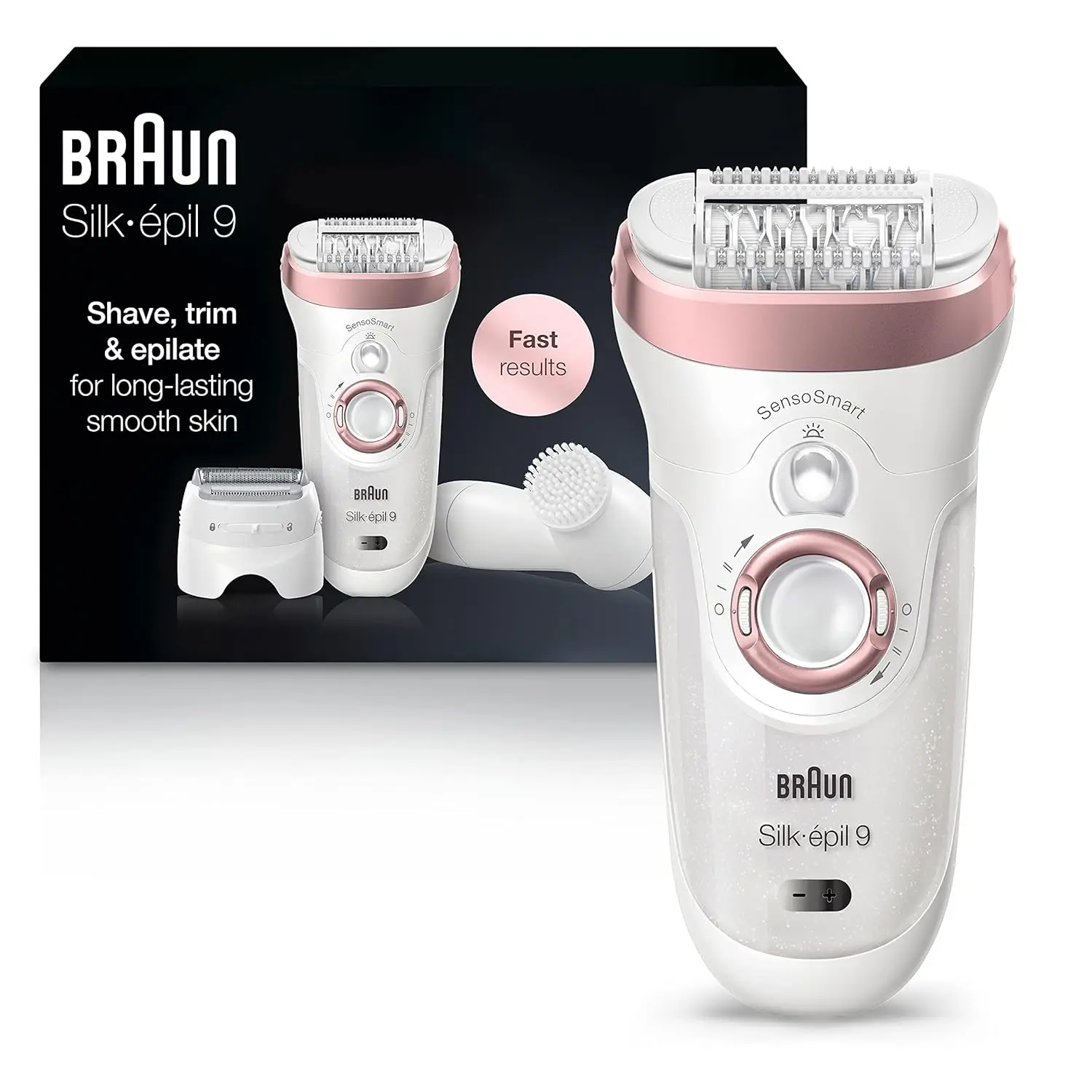 9 9-880, Facial Hair Removal for Women, Hair Removal Device, Wet & Dry, Facial Cleansing Brush, Women Shaver & Trimmer, Cordless