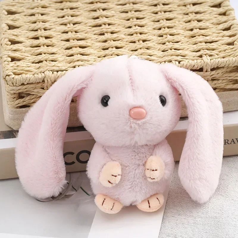 Cute Long Ear Rabbit Small Pendant Plush Toys Bunny Plush Dolls Children Adult Keychains Bag Accessories Birthday Presents