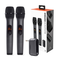 2024 new J301 High Quality Wireless Handheld Microphone System UHF Rechargeable 2 Channel Karaoke Mic For Singing