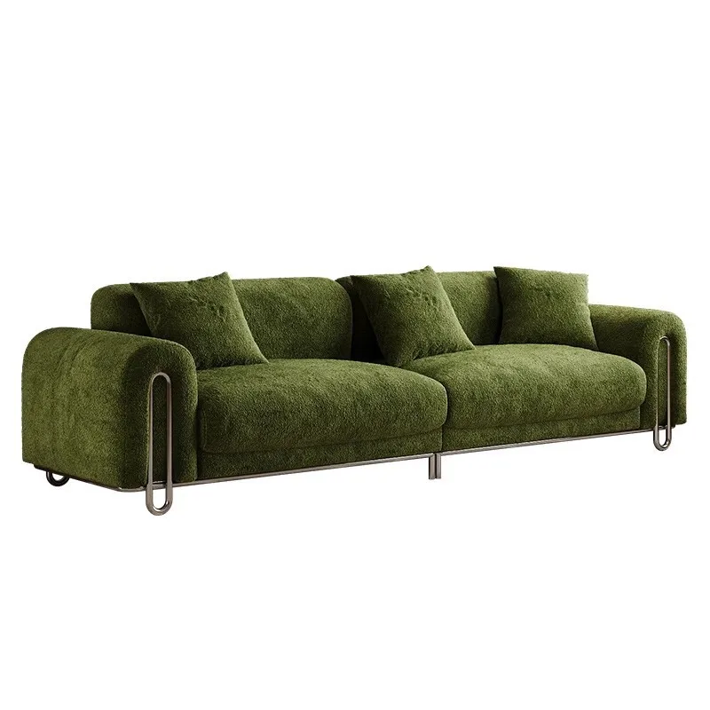 Sofá retrô francês, designer minimalista, módulo criativo, tamanho de sofá, apartamento, sala de estar, combinação de fileira reta curvada