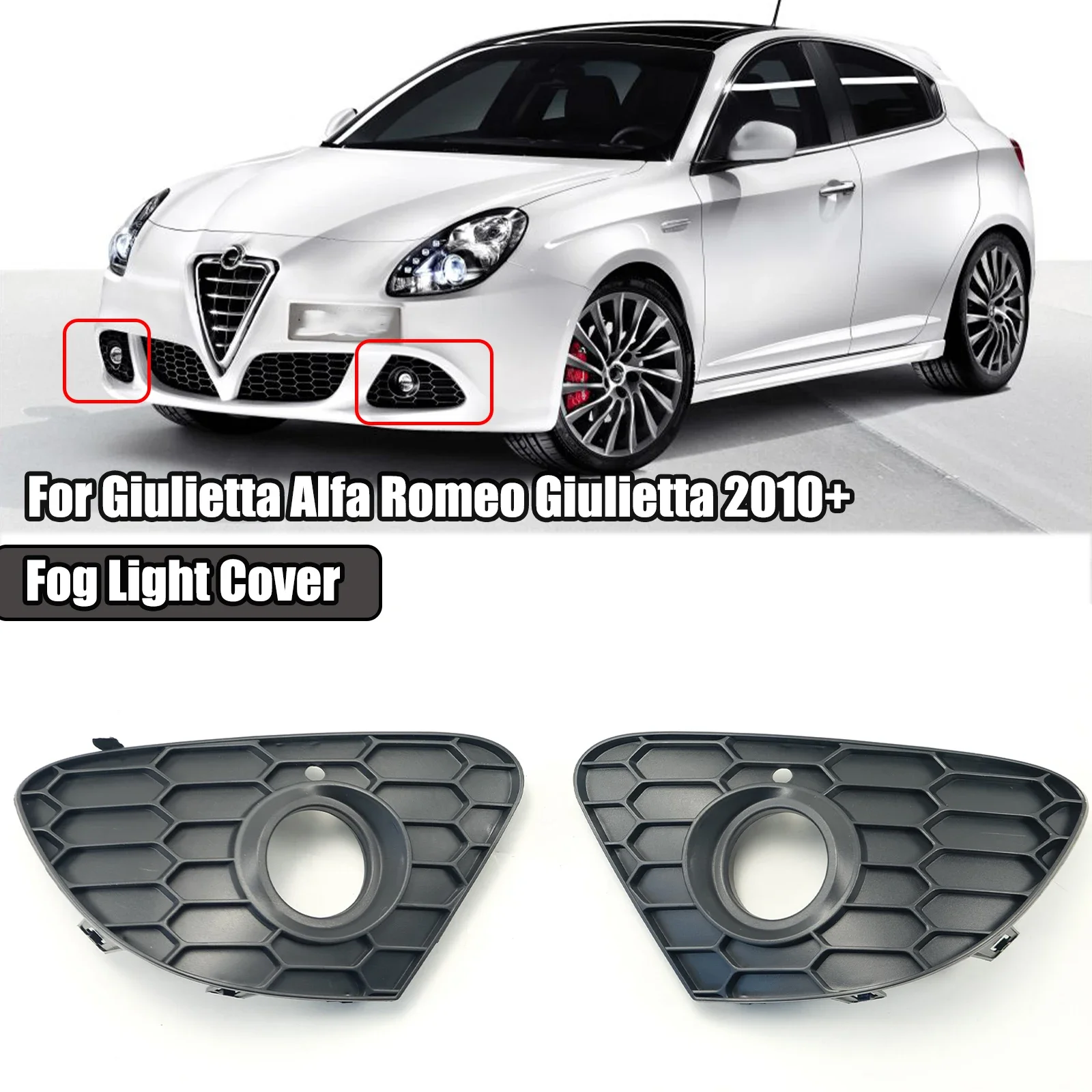 Fog Lamp Frame For Alfa Romeo Giulietta 2010+ Light Grille Frame Glossy Black Car Accessories Splitter Diffuser Lamp Matt Black