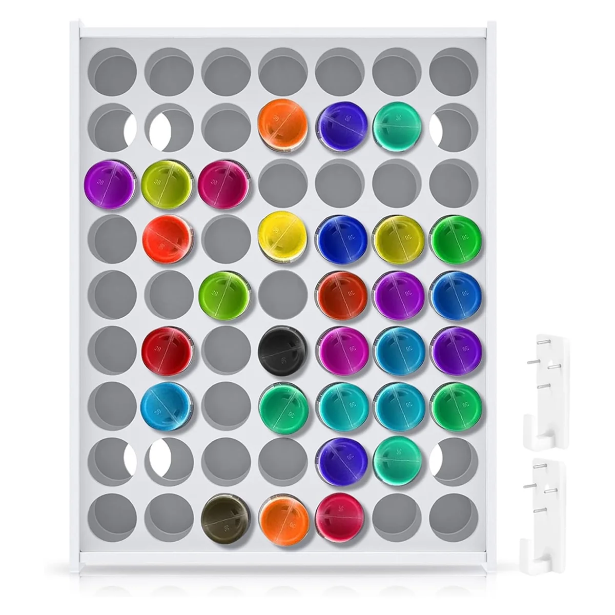 

1 Pcs 63 Holes Craft Paint Storage Organizer Vertical Paint Rack Stand Wall Mounted Paint Organizers for ArtSupplies