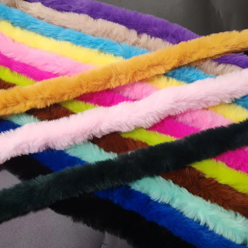 Faux Fur Trim Strip Fluffy Plush Ribbon DIY Sewing Fringe Decor for Hat Collar Costume Clothing