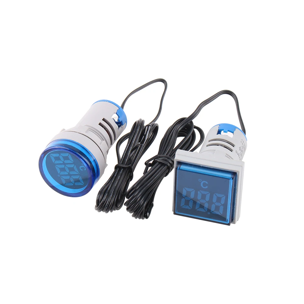 22Mm Nhựa Mini LED Đa Năng-20-119 C 50-380V AC Màu Xanh Dương Đỏ Trắng màu Vàng Xanh Lá Phi Công Ánh Sáng Đồng Hồ Đo Nhiệt Độ