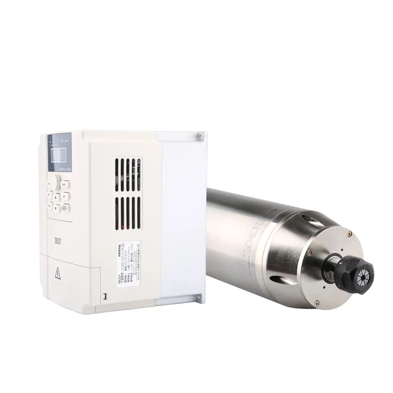 HYCNC The 3.2kw Engraving Machine Stone Spindle Set Is Equipped With 4.0kw Frequency Converter And Cooling Water Pump