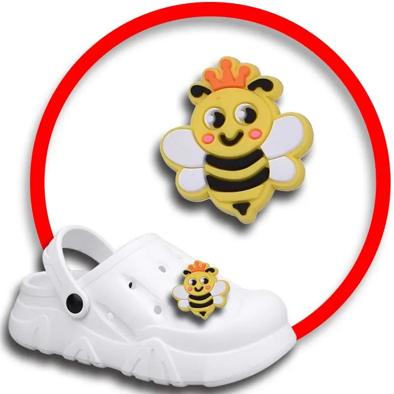 Dijes de zapatos de colmena de miel de abeja para Crocs, sandalias, alfileres de zuecos, accesorios de decoraciones de zapatos, insignias para hombres, niñas y niños