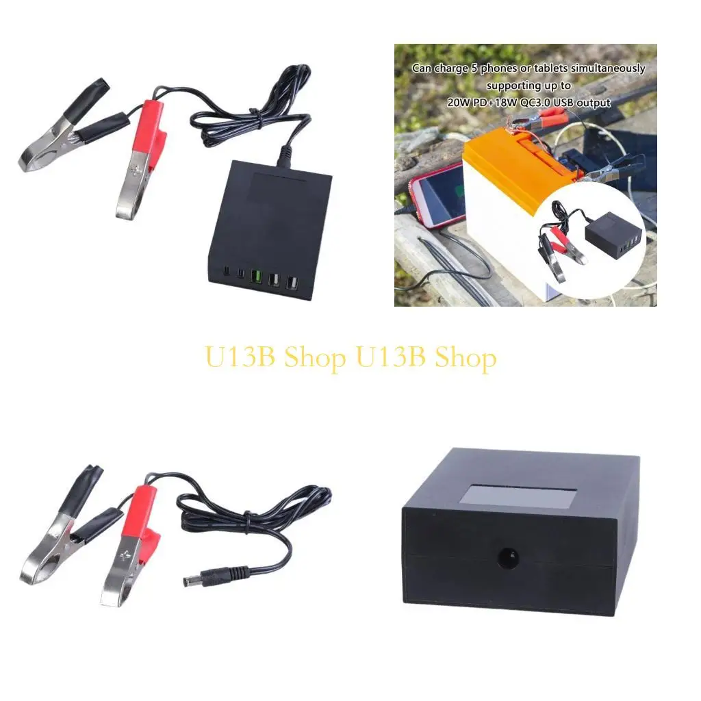 U13B Portable DC8-30V Converters USB Multiport Adapter for Phones and Tablets