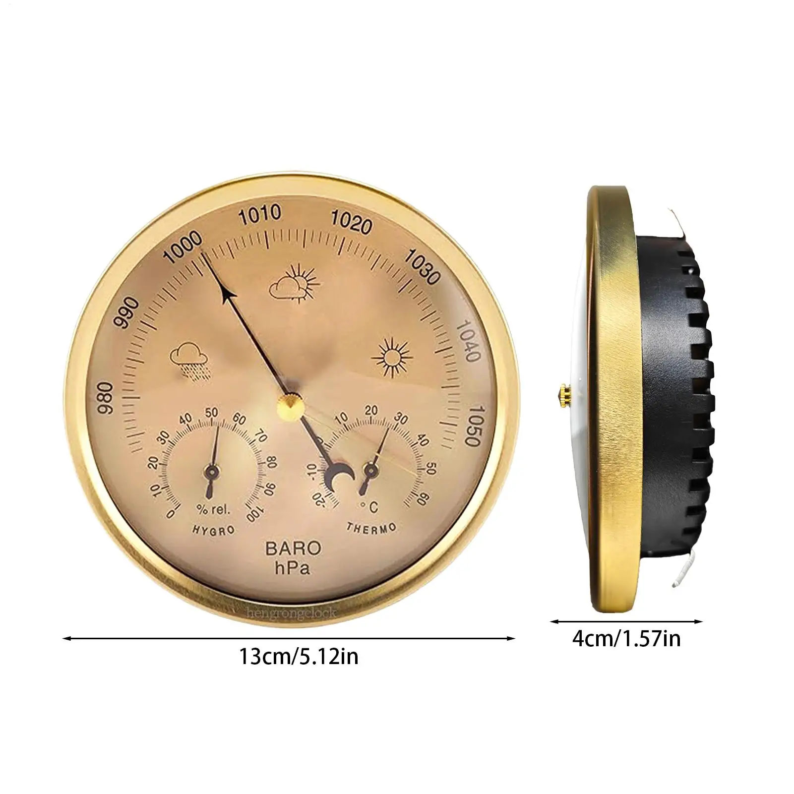 Barometer For Fishing Camping Barometric Pressure Humidity Meter Wall-Mounted Weather Meter For Anglers Fishermen Hikers Renters - view 5