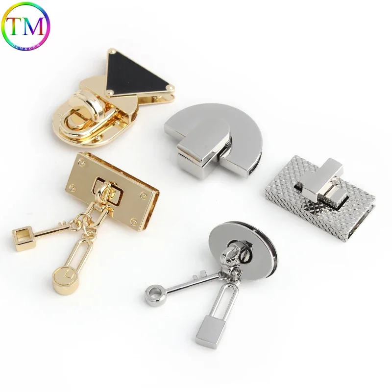 Metal Clasp Twist Locks Rectangle Flip Locks For Handbags Shoulder Bags Purse Woman Diy Leather Bag Craft Hardware Accessories