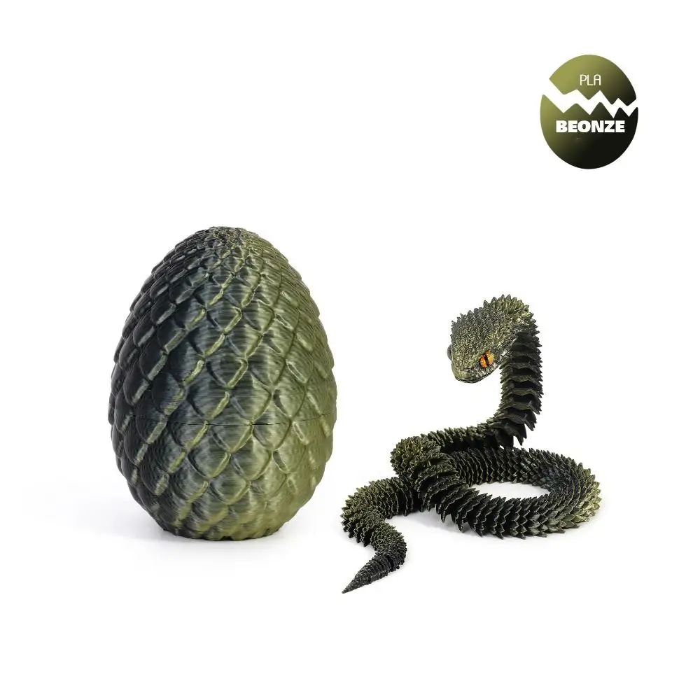 Finger Creative 3D Printed Snake Snake Egg Candy Color Animal Simulation Model Flexible Rotatable 3D Printed Snake Egg Gift