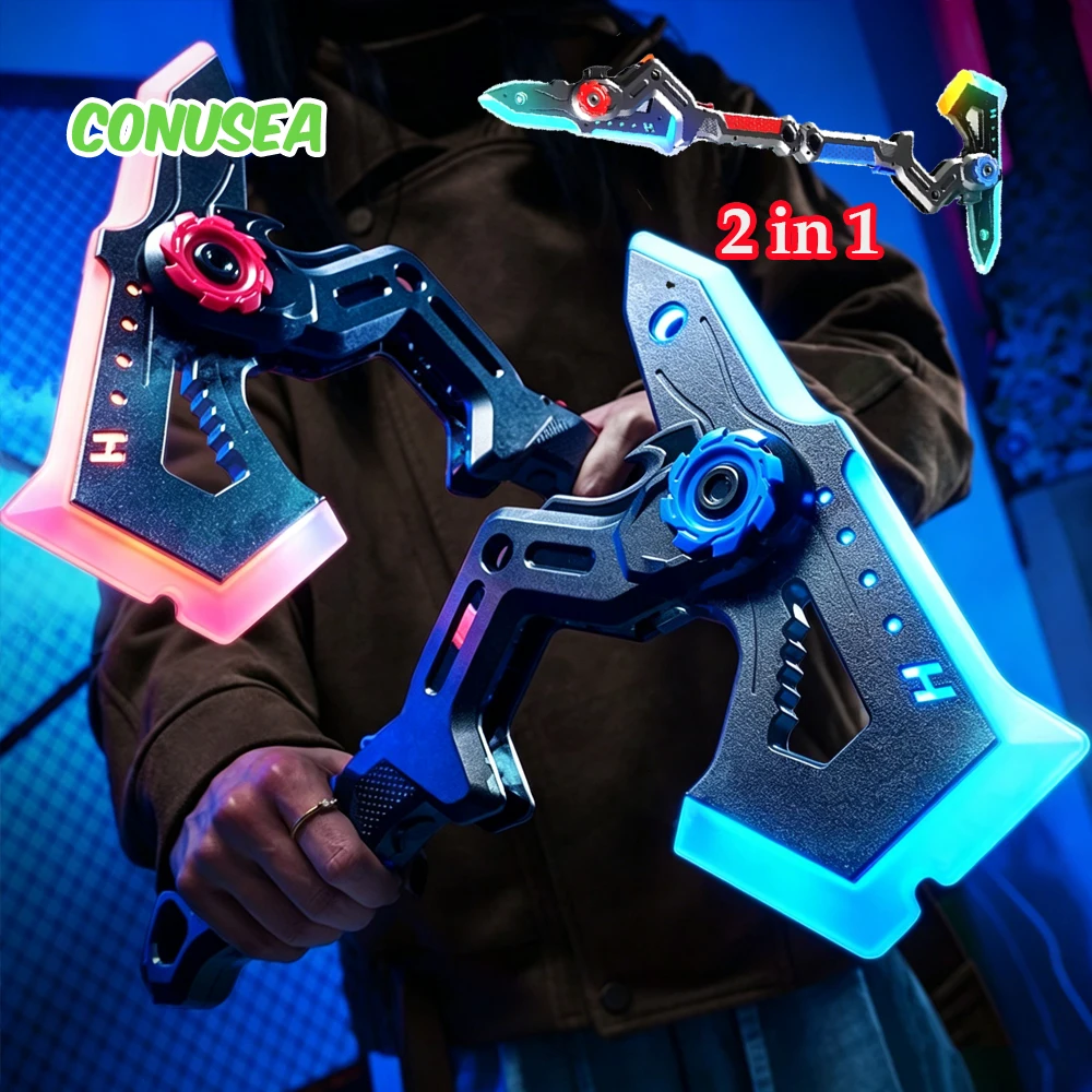 AXE Sword Toys LED Lightsaber Toy with Light 2 in 1 Lightstick Cosplay Role-Play Novelty Outdoor Games for adult Children boys