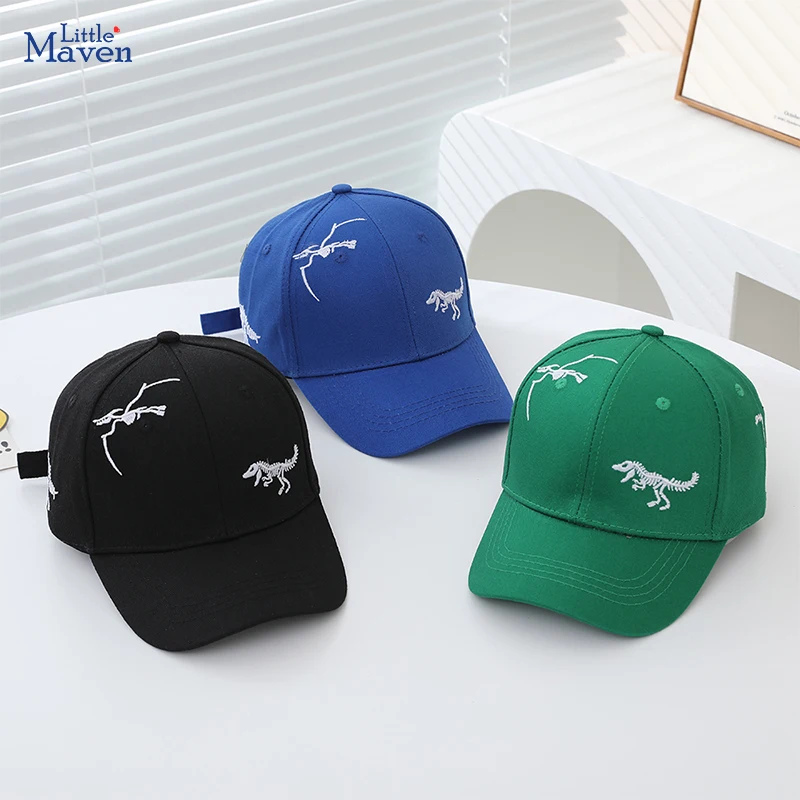 

Children 's Sports Hats School Baby Boys Baseball 2025 Summer Embroidered Dinosaurs Outdoor Kids Caps for 2-8Years Adjustable