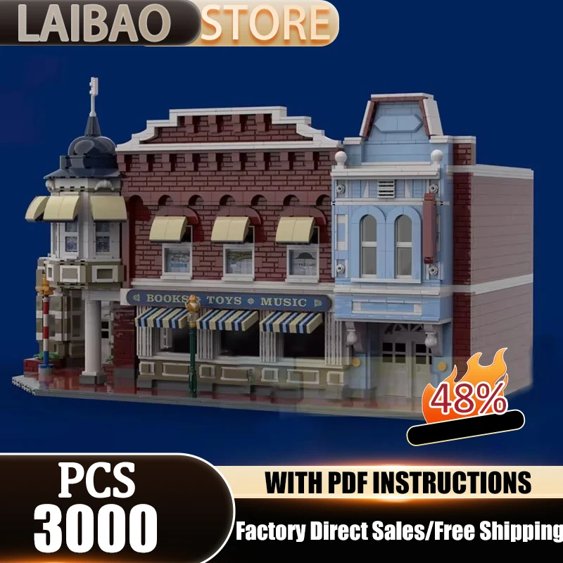 Moc Building Blocks Magic Kingdom Town Square Emporium Model Technology Bricks DIY Assembly Holiday Construstion Toy Gifts