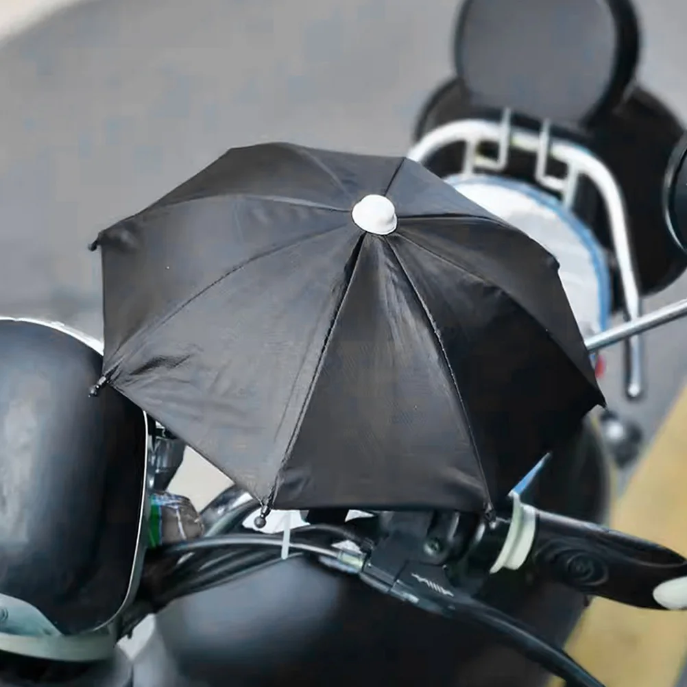 3 Pcs Mini Umbrella Model Ornaments for Kids House Miniature Scene Rain Decors Cloth Furniture Micro Black Baby