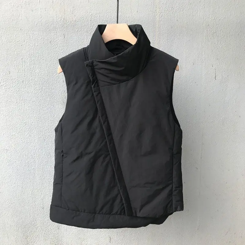 

Korean Sle Men's Slim Fit Thiened Stand Collar Cotton Vest Warm Autumn Winter Faion Ci Casual Zipper Decorated B...