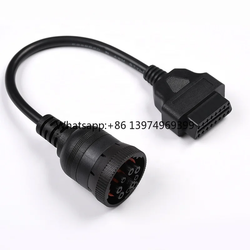 OEM ODM Manufacturer Black Old J1939 9 Pin Deutsch to OBD2 Cable for Heavy Trucks