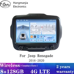 hangmanjia Wireless CarPlay Android Auto Car Radio For Jeep Renegade 2016 2017 2018 2019 2020 Multimedia Video Player Autoradio