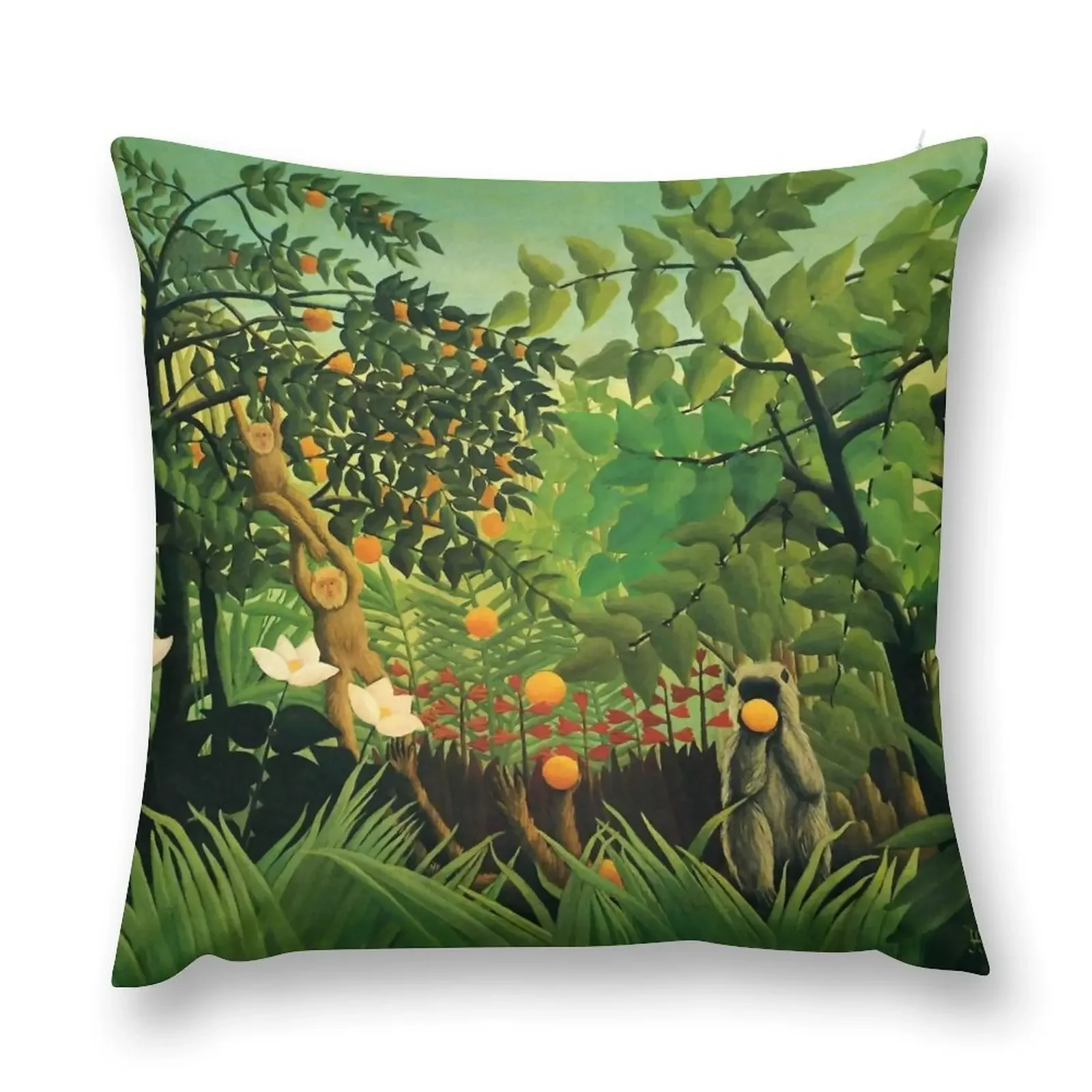 Henri Rousseau Exotic landscape, 1910 Throw Pillow Pillow Cases Luxury Sofa Cushions pillow