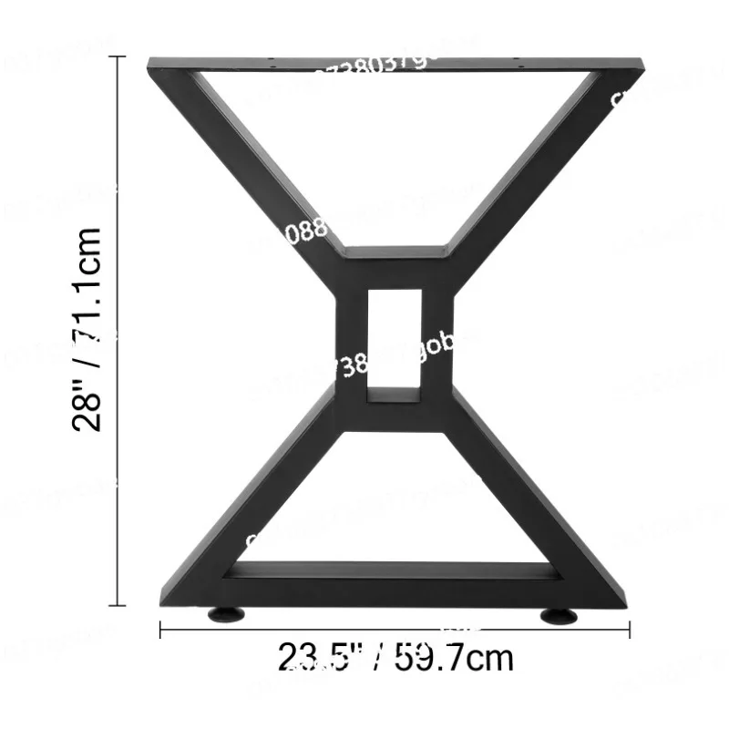 Iron Table Legs Hourglass 28 Inch Black Hollow X-Legs Coffee Table Legs Black Anti-rust Iron Desk Legs