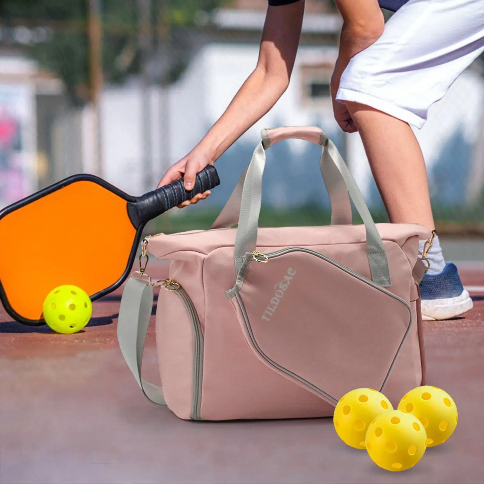 Bolsa de Pickleball para mujer Bolsa de deporte al aire libre premium rosa Bolsa de mano de Pickleball