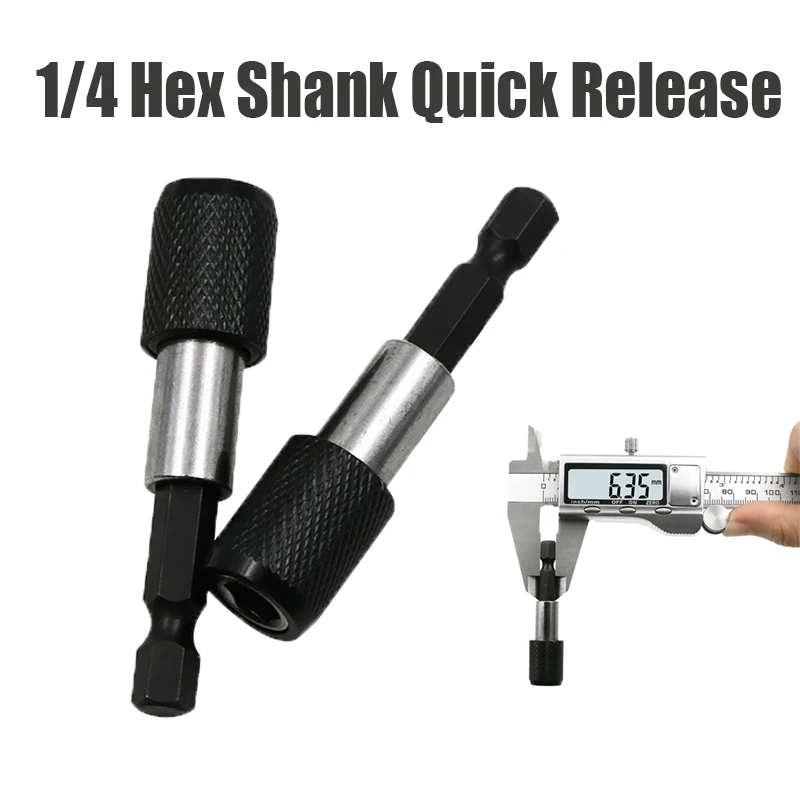 

6.35mm 1/4 Hex Shank Quick Release Electric Drill Magnetic Screwdriver Bit Holder 60mm Quick Change Shank Tool