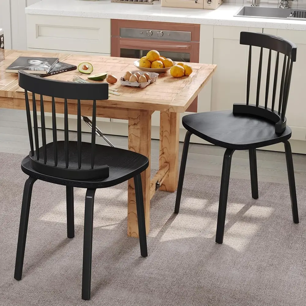 

Bla Dining Chairs Set Of 2, Wooden Windsor Chairs, Farmhouse Kitchen Chairs, Bla Spindle Chair For Dining Room, Restaurant