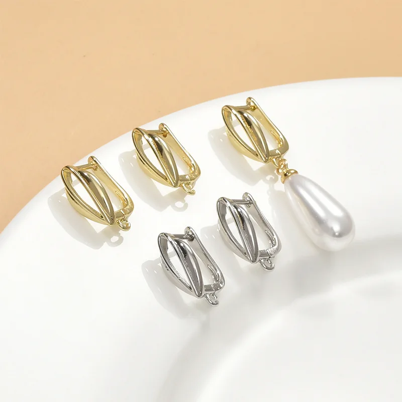 14K Gold Color-preserving Tulip French Ear Buckle with Ear Hook DIY Earrings Handmade Material Accessories