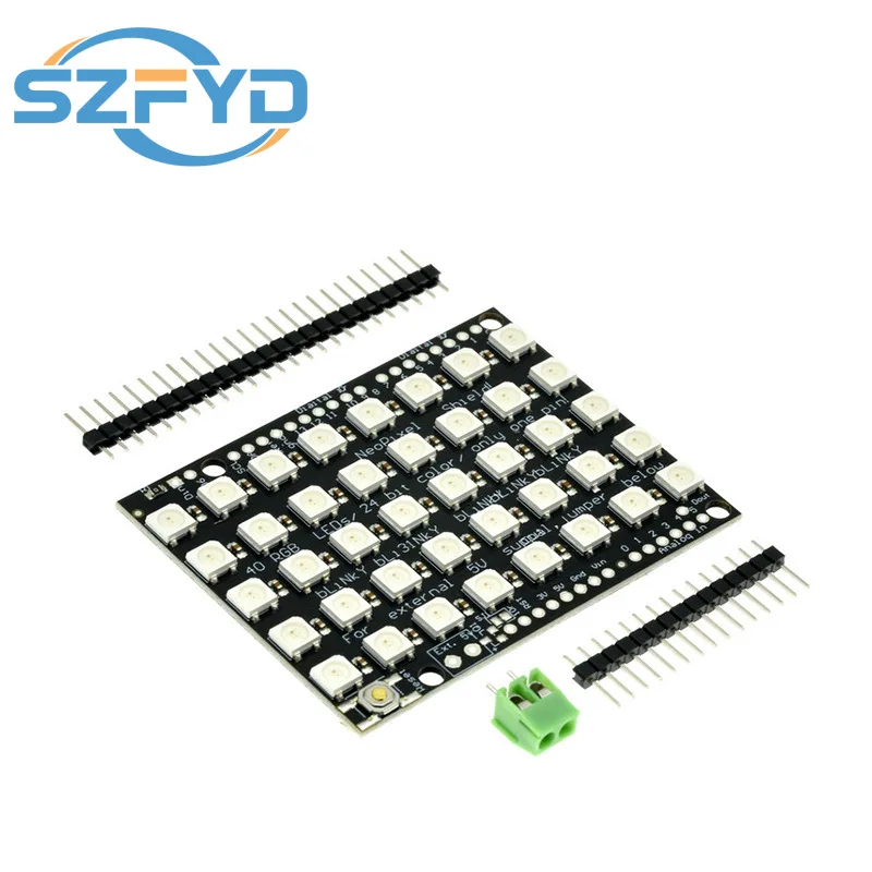 WS2812 5050 RGB LED Lampada ad anello Luce WS2812B Modulo Striscia 40 Bit 5*8 Bit con Driver integrati RGB 40 Per Arduino Luci LED