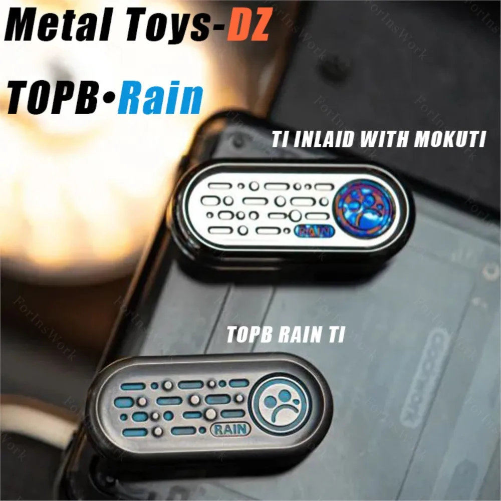 Metal Toys Dz Topb Rain Titanium With Mokuti Four Materials Peek Paragraph Plate Hand Fidget Anti Stress Toy Cool Gadget