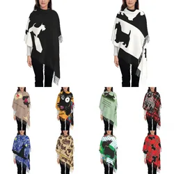 The Scotties Scarf Wrap for Women Long Winter Fall Warm Tassel Shawl Unisex Scottish Terrier Dog Scarves