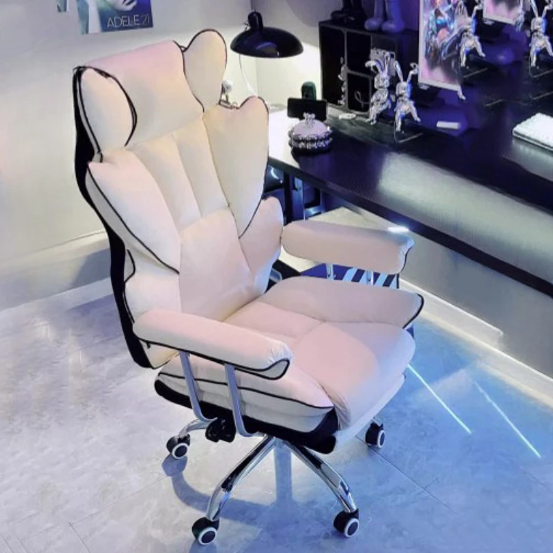 

Fancy Computer Office Chair Relax Rotating Leather White Gameing Chair Bedroom Reclining Chaises De Bureau Cute Furniture