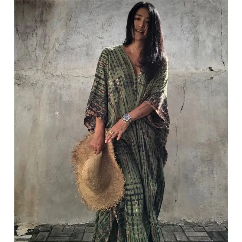 Women Beachwear Long Beach Coverups Kaftan Casual Caftan Dress Swimwear Cover Ups