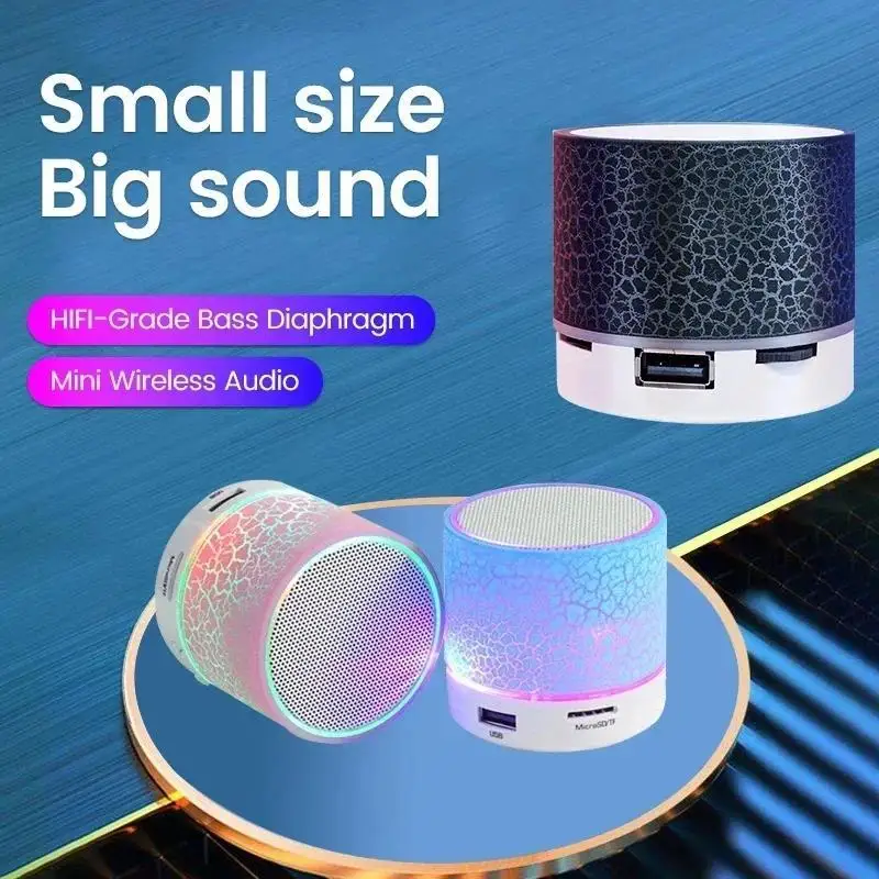 Mini Altavoz Bluetooth altavoz inalámbrico grieta LED tarjeta SD USB Subwoofer portátil MP3 música columna de sonido para PC teléfono móvil