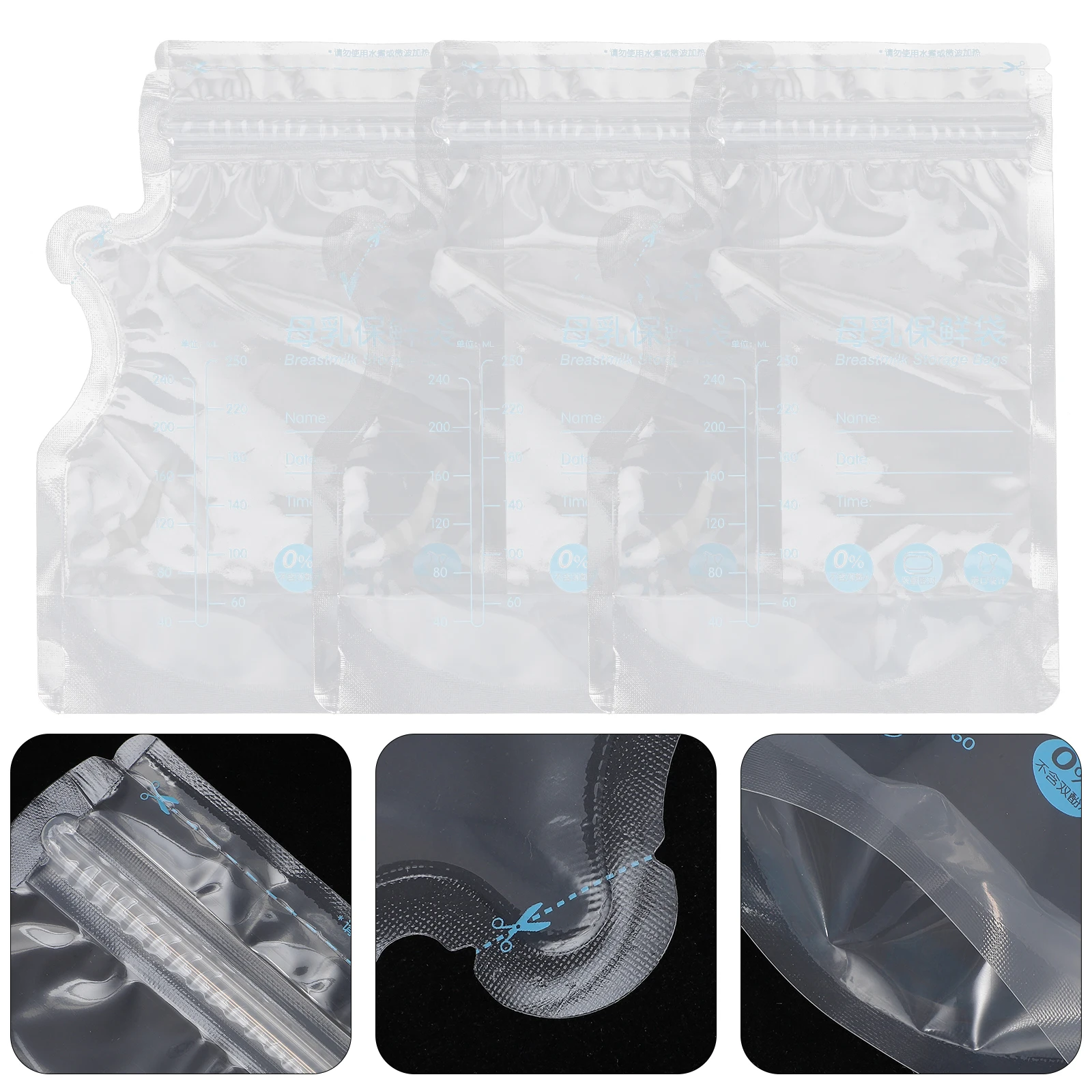 

30Pcs Breastmilk Storage Bags Thickened Seal Leak Proof Self Standing Milk Storage Bags for Freezer and Refrigerator