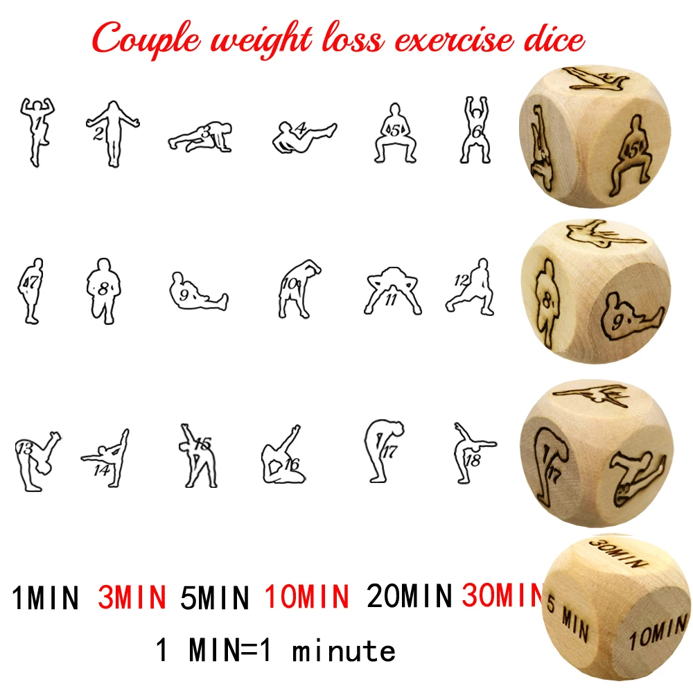 Pcs Natural Wooden Yoga Fitness Exercise Decision Dice Naughty Dice/Yoga Sports Game Dice Couple Dice Portable Choices Gift