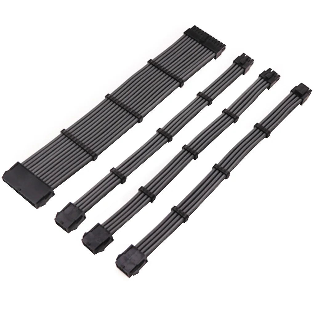 

Extension Power Cable PC Sleeved Flexible Connectors Nylon Safe Lightweight Cord Set Motherboard Adapter Cables Kit