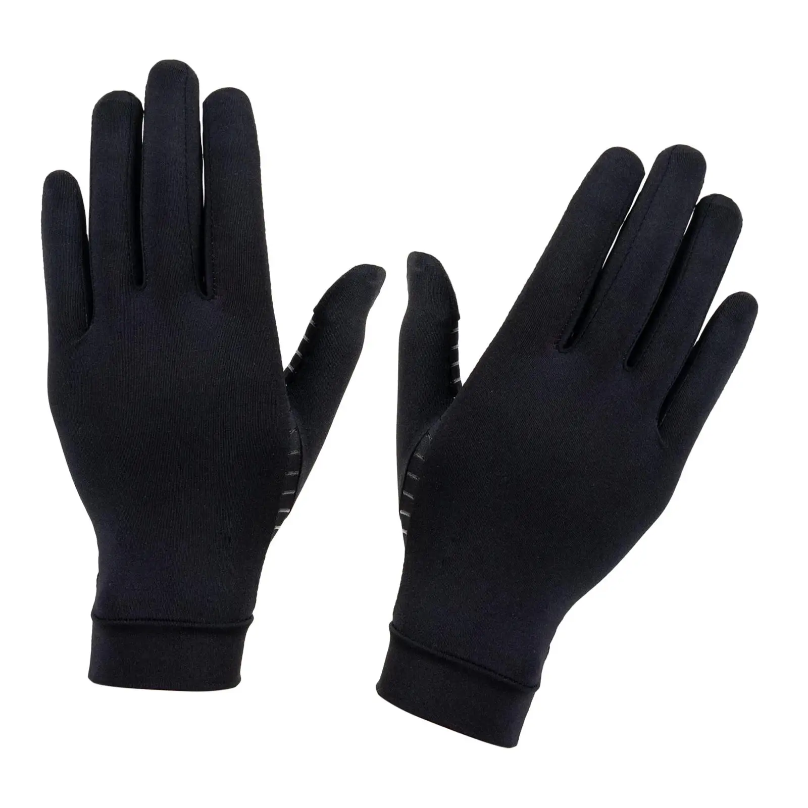 Mens Black Copper Fiber Spandex Thermal Gloves Cycling Driving
