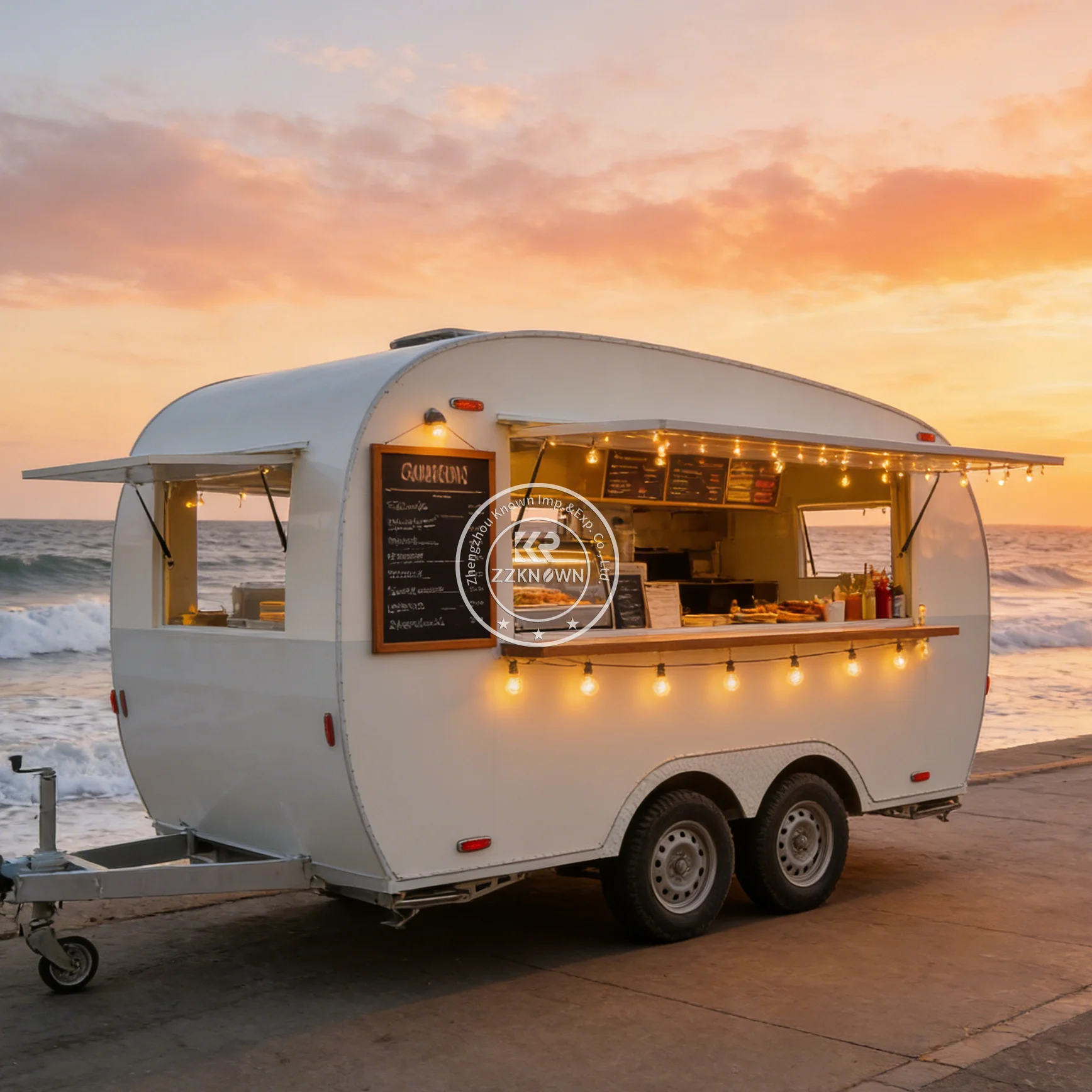 Commercial Outdoor Fast Food Catering Food Truck Heavy Duty Street Kitchen Food Trailer with Kitchen Equipment