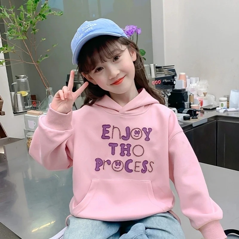 

2026 Cute Bear Plush Kids Sweatshirts Hoodies Korean Winter Kids Wear Thick Plush Sweater Toddler Chdlren Clothes Outer Wear