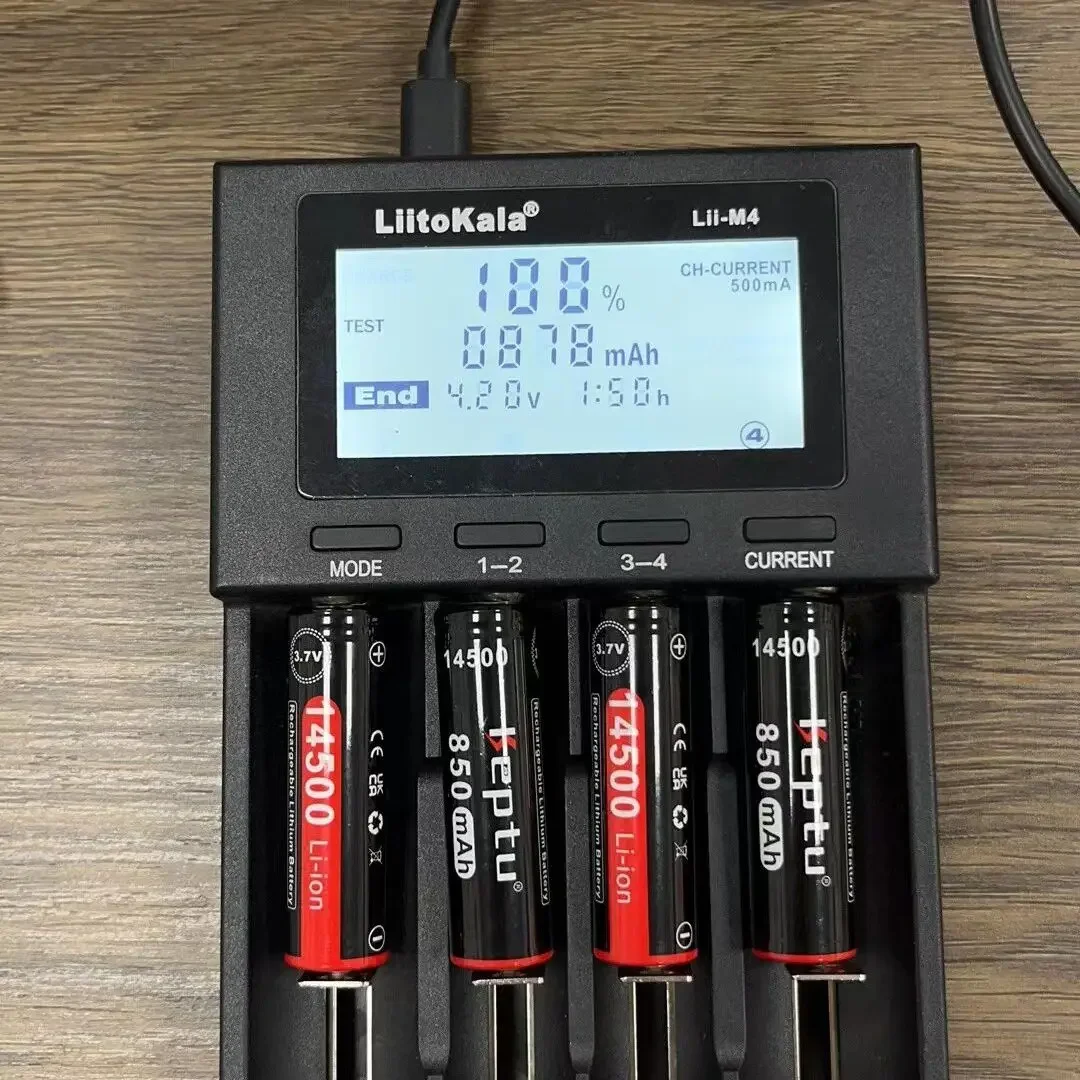 KEPTU 14500 AA 3.7V 850mAh akumulator litowy wielokrotnego ładowania do zdalnie sterowana mysz golarki z zegarem i latarką