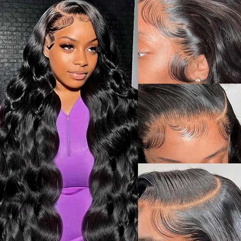 Body Wave 13x6 Transparent Lace Front Wig 200 Density 13x4 30 Inch Lace Frontal Human Hair Wigs Brazilian Remy Hair For Women